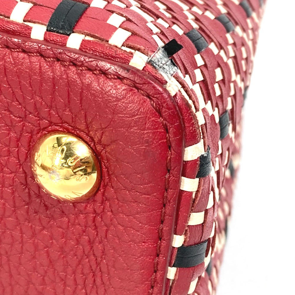 LOUIS VUITTON M42926 プレーティング LVシグネチャー カプシーヌPM 2WAYバッグ カバン ハンドバッグ レザー レディース ルビー レッド