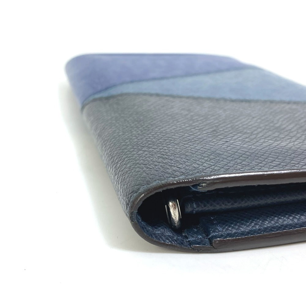 LOUIS VUITTON M30713 Taiga V Portefeuille Brazza NM Bifold Long Wallet in Taiga Leather, Men's Navy