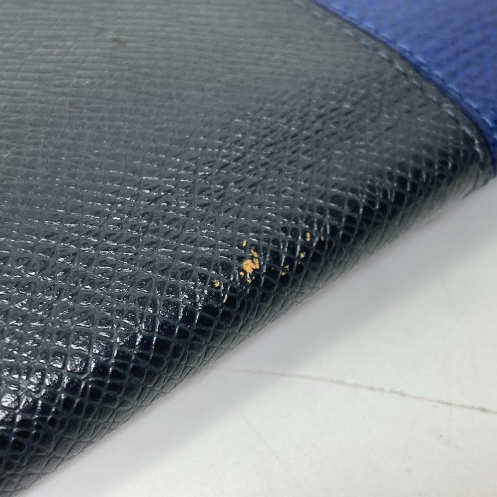 LOUIS VUITTON M30713 Taiga V Portefeuille Brazza NM Bifold Long Wallet in Taiga Leather, Men's Navy