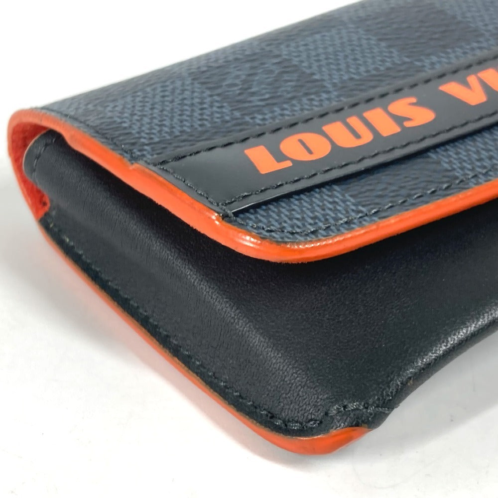 LOUIS VUITTON GI0380 Damier Cobalt Etui Lunette Woody Eyewear Eyeglass Case/Sunglasses Case/Pouch in Damier Cobalt Canvas, Unisex, Navy