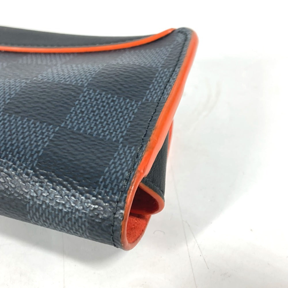 LOUIS VUITTON GI0380 Damier Cobalt Etui Lunette Woody Eyewear Eyeglass Case/Sunglasses Case/Pouch in Damier Cobalt Canvas, Unisex, Navy