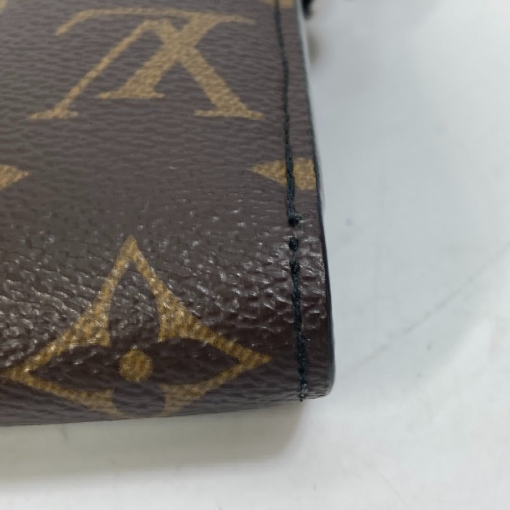 LOUIS VUITTON M69407 モノグラムマカサー ジッピードラゴンヌ ストラップ付 長財布 モノグラムキャンバス メンズ ブラウン