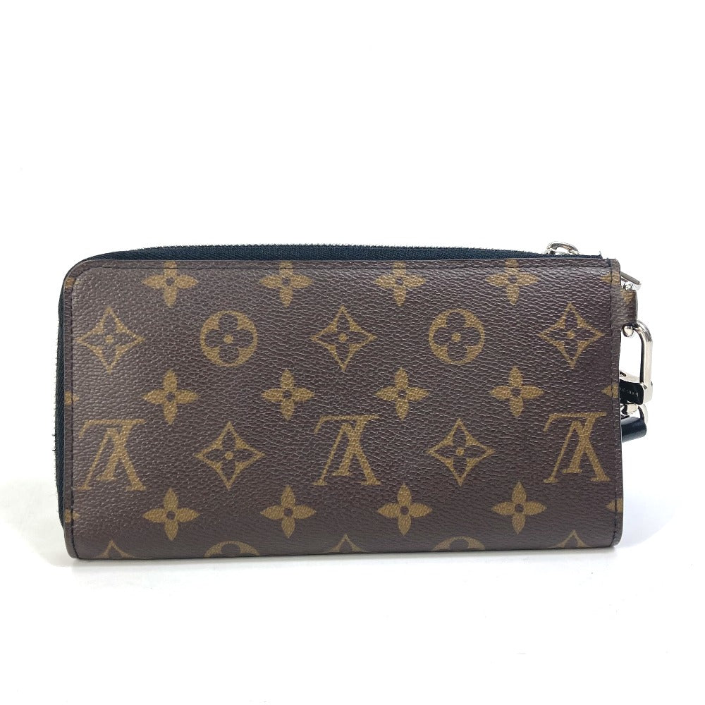 LOUIS VUITTON M69407 モノグラムマカサー ジッピードラゴンヌ ストラップ付 長財布 モノグラムキャンバス メンズ ブラウン