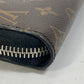 LOUIS VUITTON M69407 モノグラムマカサー ジッピードラゴンヌ ストラップ付 長財布 モノグラムキャンバス メンズ ブラウン