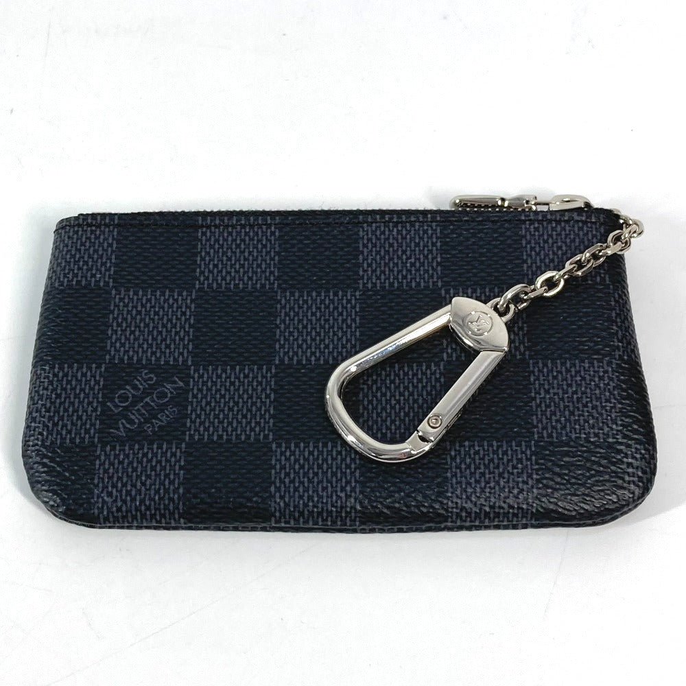 LOUIS VUITTON N60155 ダミエグラフィット カードキーケース ポシェット・クレ 小銭入れ 財布 キーリング付き コインケース ダミエグラフィットキャンバス ユニセックス ブラック