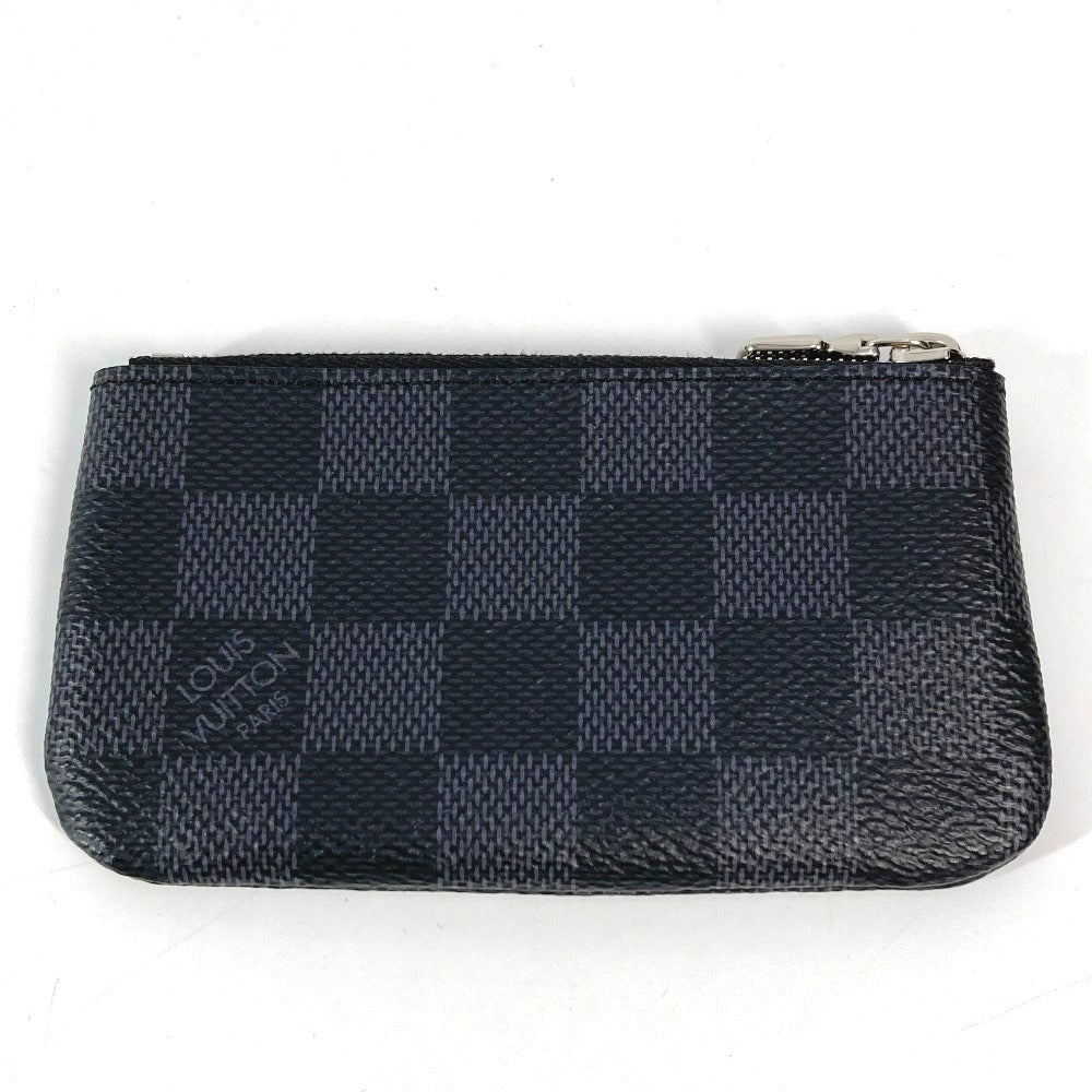 LOUIS VUITTON N60155 ダミエグラフィット カードキーケース ポシェット・クレ 小銭入れ 財布 キーリング付き コインケース ダミエグラフィットキャンバス ユニセックス ブラック