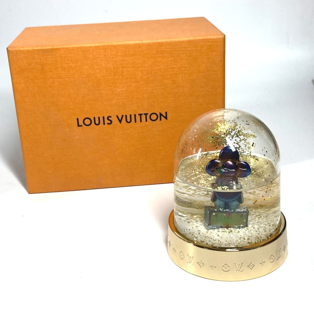 LOUIS VUITTON R97453 Limited Edition Vivienne Snowball Snow Globe, Glass, Women's, Gold, Not for Sale