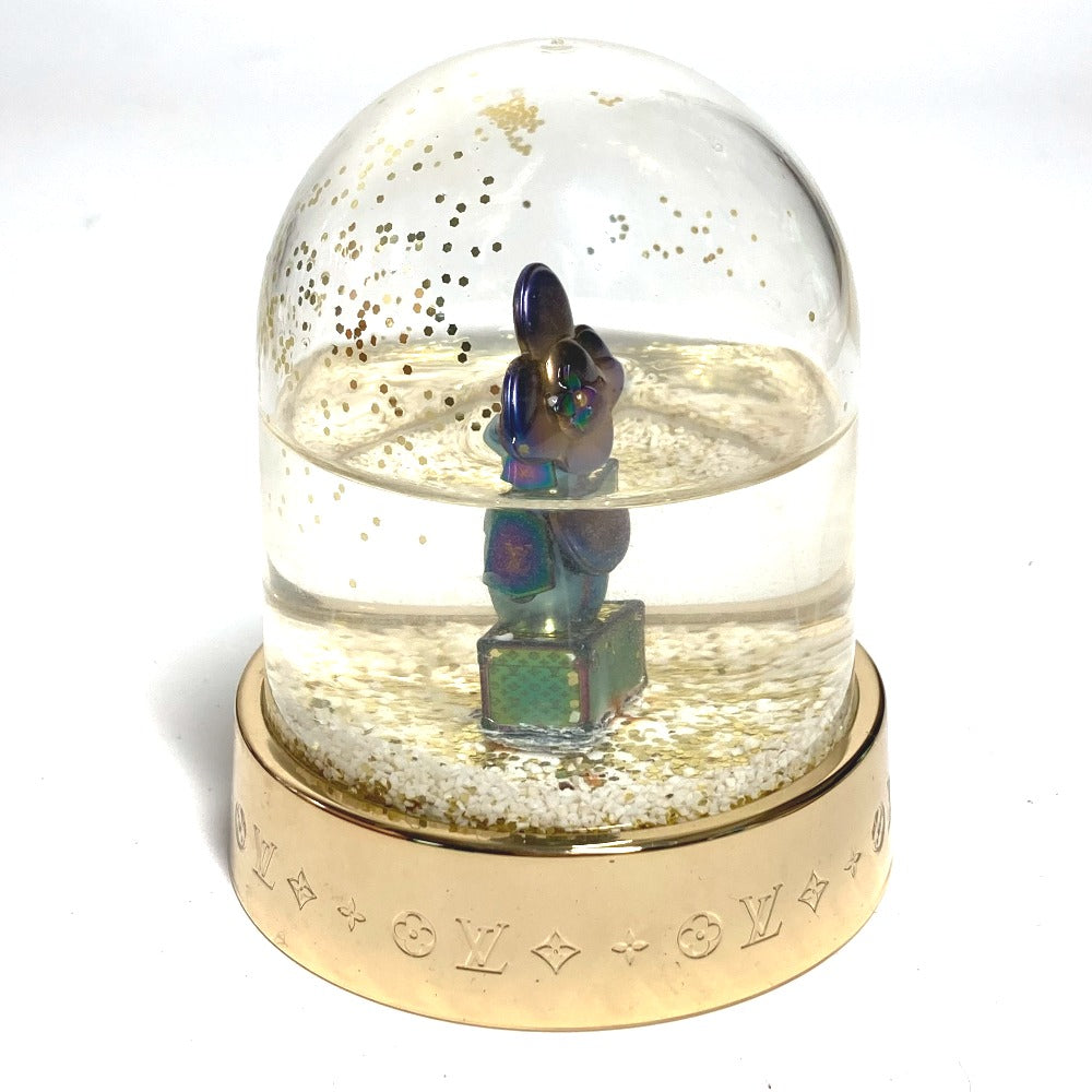 LOUIS VUITTON R97453 Limited Edition Vivienne Snowball Snow Globe, Glass, Women's, Gold, Not for Sale