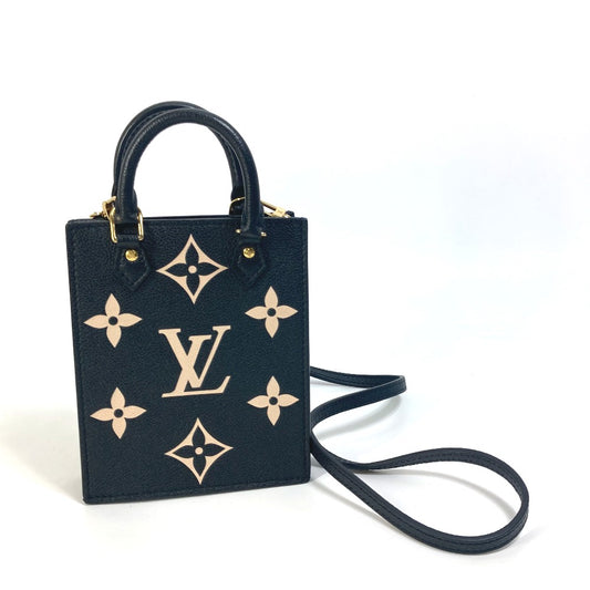 LOUIS VUITTON M81416 モノグラムアンプラント プティットサックプラ 2WAY ハンドバッグ 斜め掛け ショルダーバッグ モノグラムアンプラントレザー レディース ブラック