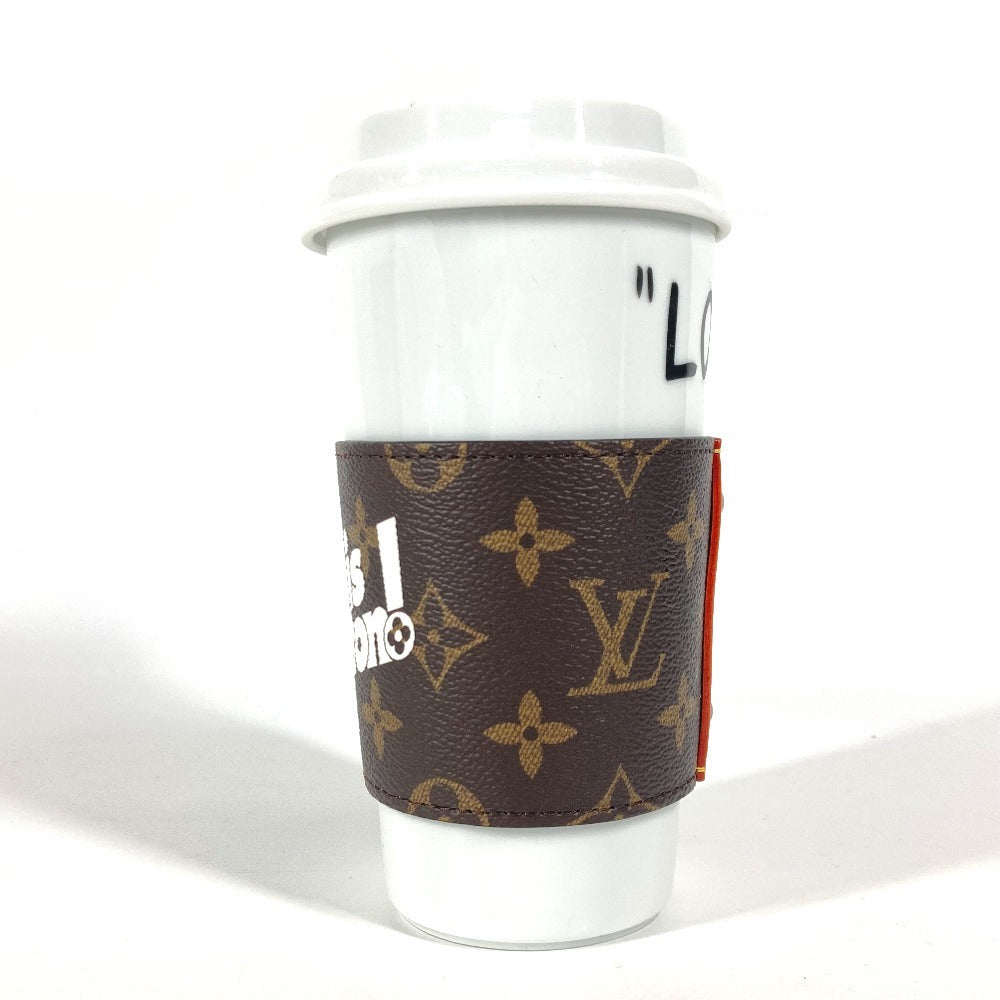 LOUIS VUITTON GI0653 モノグラム カップ ルイ スリーブ付き コップ インテリア タンブラー 陶器 ユニセックス ホワイト