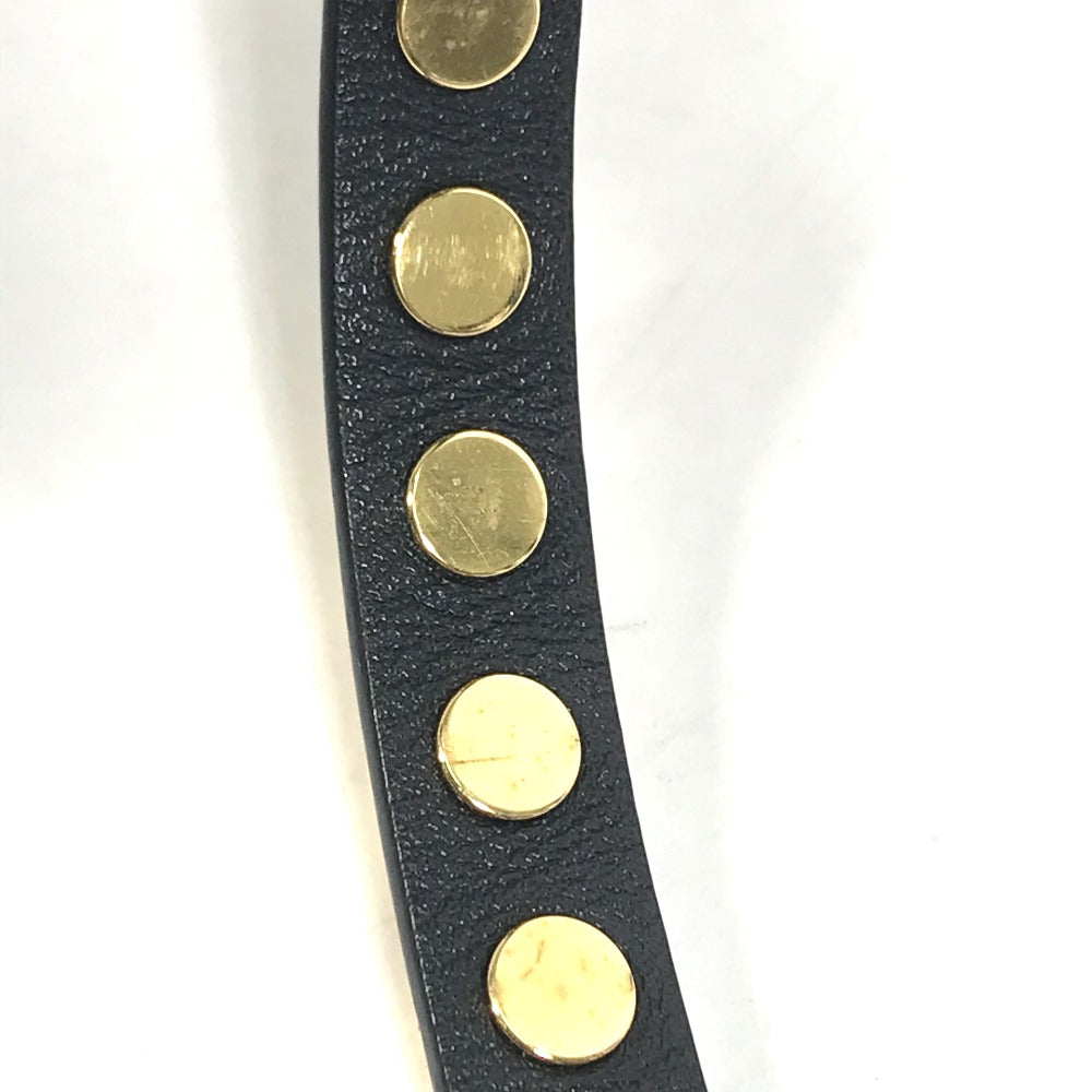 LOUIS VUITTON M6557F 2重ブレスレット ブラスレ・デイリーモノグラム スタッズ アクセサリー ブレスレット レザー レディース ブラック