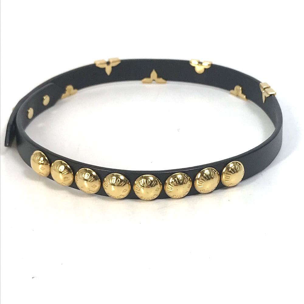 LOUIS VUITTON M6557F 2重ブレスレット ブラスレ・デイリーモノグラム スタッズ アクセサリー ブレスレット レザー レディース ブラック
