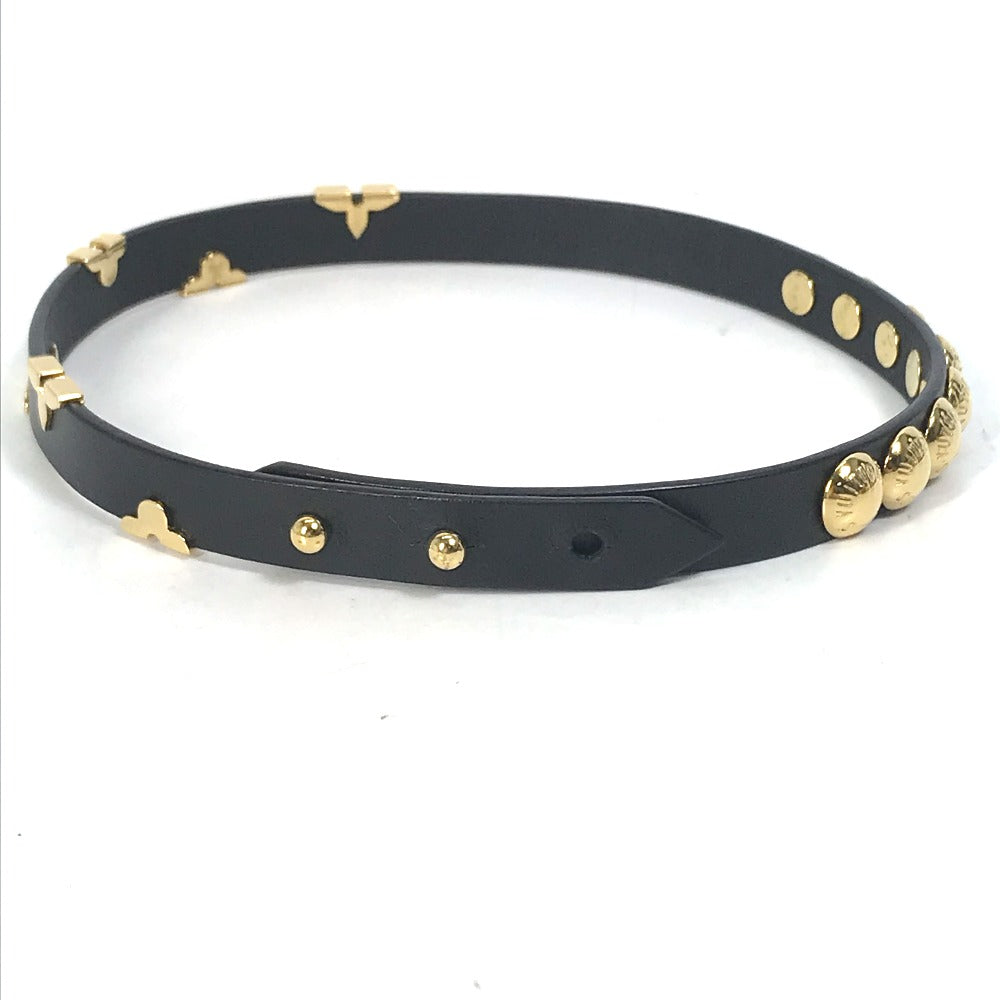 LOUIS VUITTON M6557F 2重ブレスレット ブラスレ・デイリーモノグラム スタッズ アクセサリー ブレスレット レザー レディース ブラック