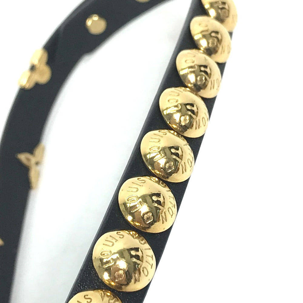 LOUIS VUITTON M6557F 2重ブレスレット ブラスレ・デイリーモノグラム スタッズ アクセサリー ブレスレット レザー レディース ブラック