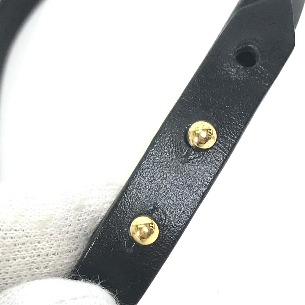 LOUIS VUITTON M6557F 2重ブレスレット ブラスレ・デイリーモノグラム スタッズ アクセサリー ブレスレット レザー レディース ブラック