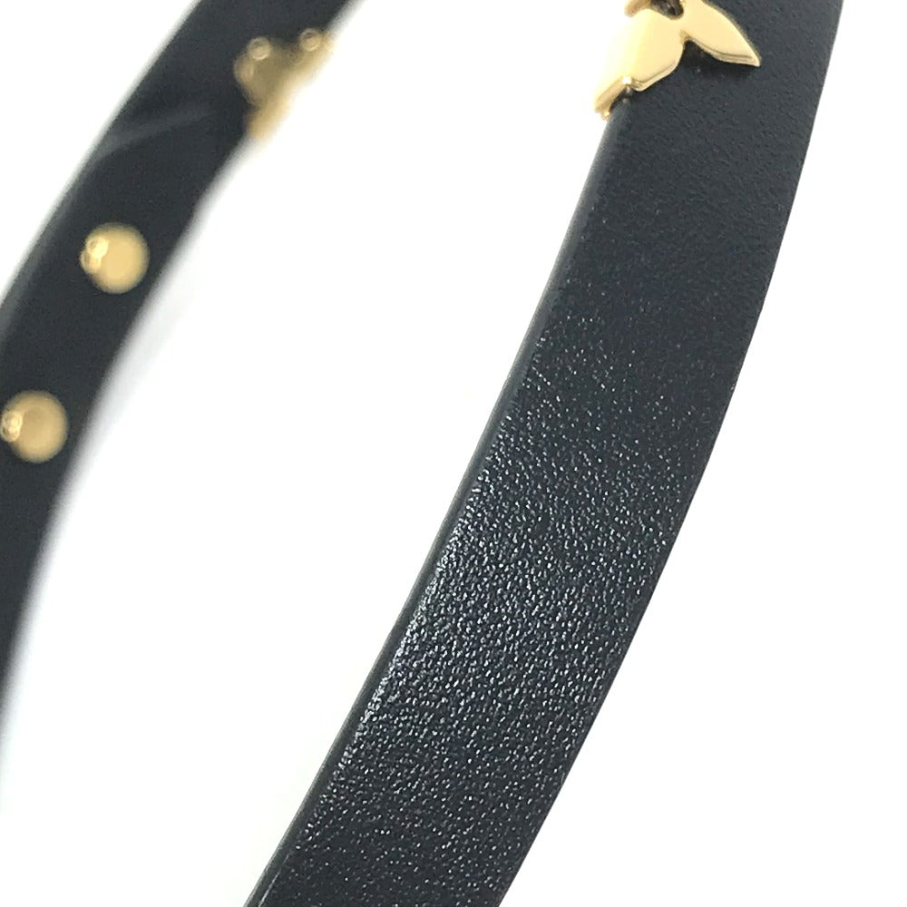 LOUIS VUITTON M6557F 2重ブレスレット ブラスレ・デイリーモノグラム スタッズ アクセサリー ブレスレット レザー レディース ブラック