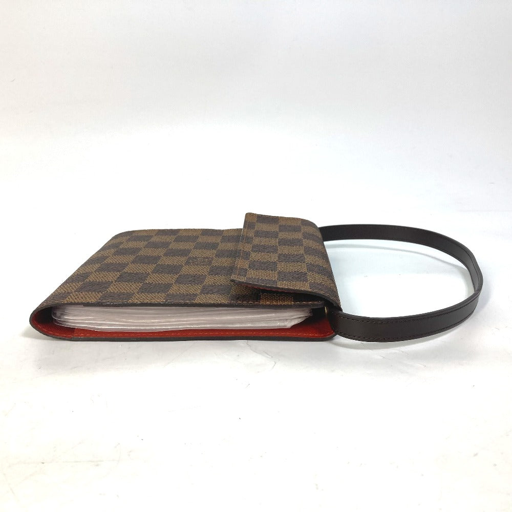 LOUIS VUITTON M99074 Damier CD Case/DVD Case/Pouch, Japan 20th Anniversary Limited Edition Handbag, Damier Canvas, Ebene Brown, Women's