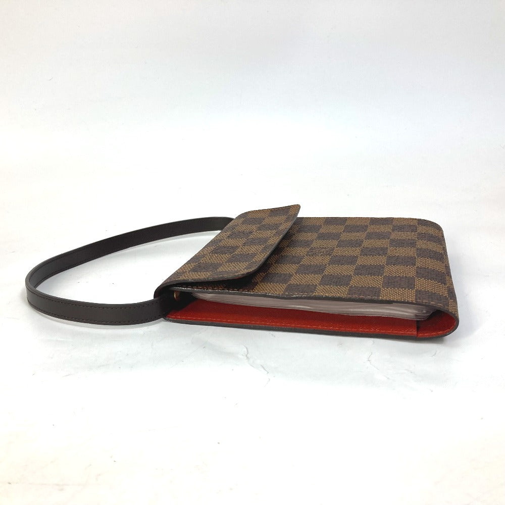 LOUIS VUITTON M99074 Damier CD Case/DVD Case/Pouch, Japan 20th Anniversary Limited Edition Handbag, Damier Canvas, Ebene Brown, Women's