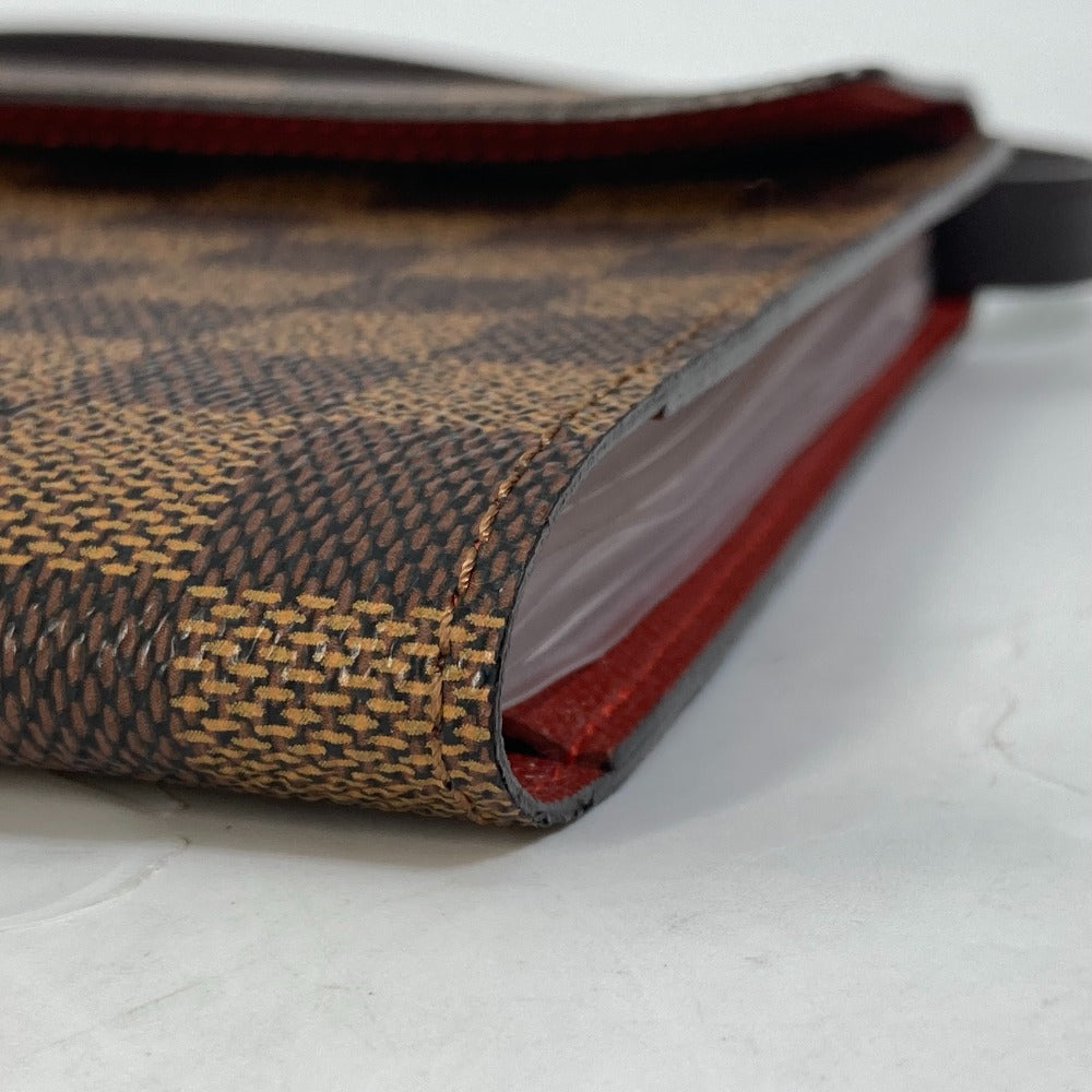 LOUIS VUITTON M99074 Damier CD Case/DVD Case/Pouch, Japan 20th Anniversary Limited Edition Handbag, Damier Canvas, Ebene Brown, Women's