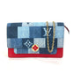LOUIS VUITTON M69036 Monogram Denim Portefeuille Flore Chain Wallet Long Wallet Shoulder Bag Monogram Denim Women's Blue