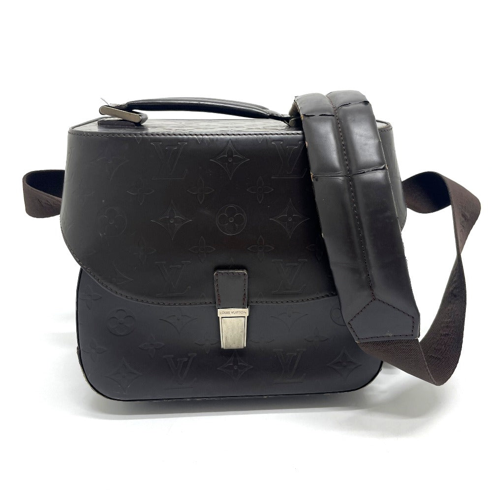 LOUIS VUITTON M46510 Monogram Glace Charlie Camera Shoulder Bag in Monogram Glace Leather, Unisex, Cafe Brown