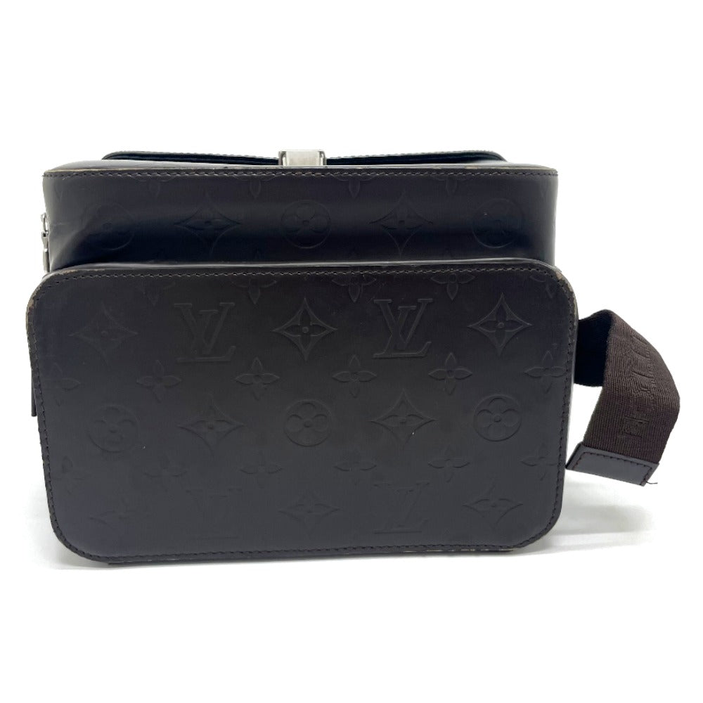 LOUIS VUITTON M46510 Monogram Glace Charlie Camera Shoulder Bag in Monogram Glace Leather, Unisex, Cafe Brown