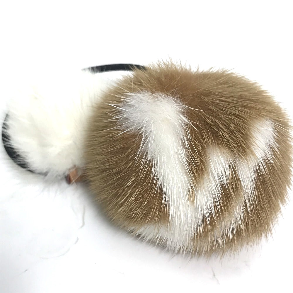 LOUIS VUITTON M77738 Scrunchie Vison LV Cozy Hair Accessory Hair Tie Scrunchie Fur Women's Brown