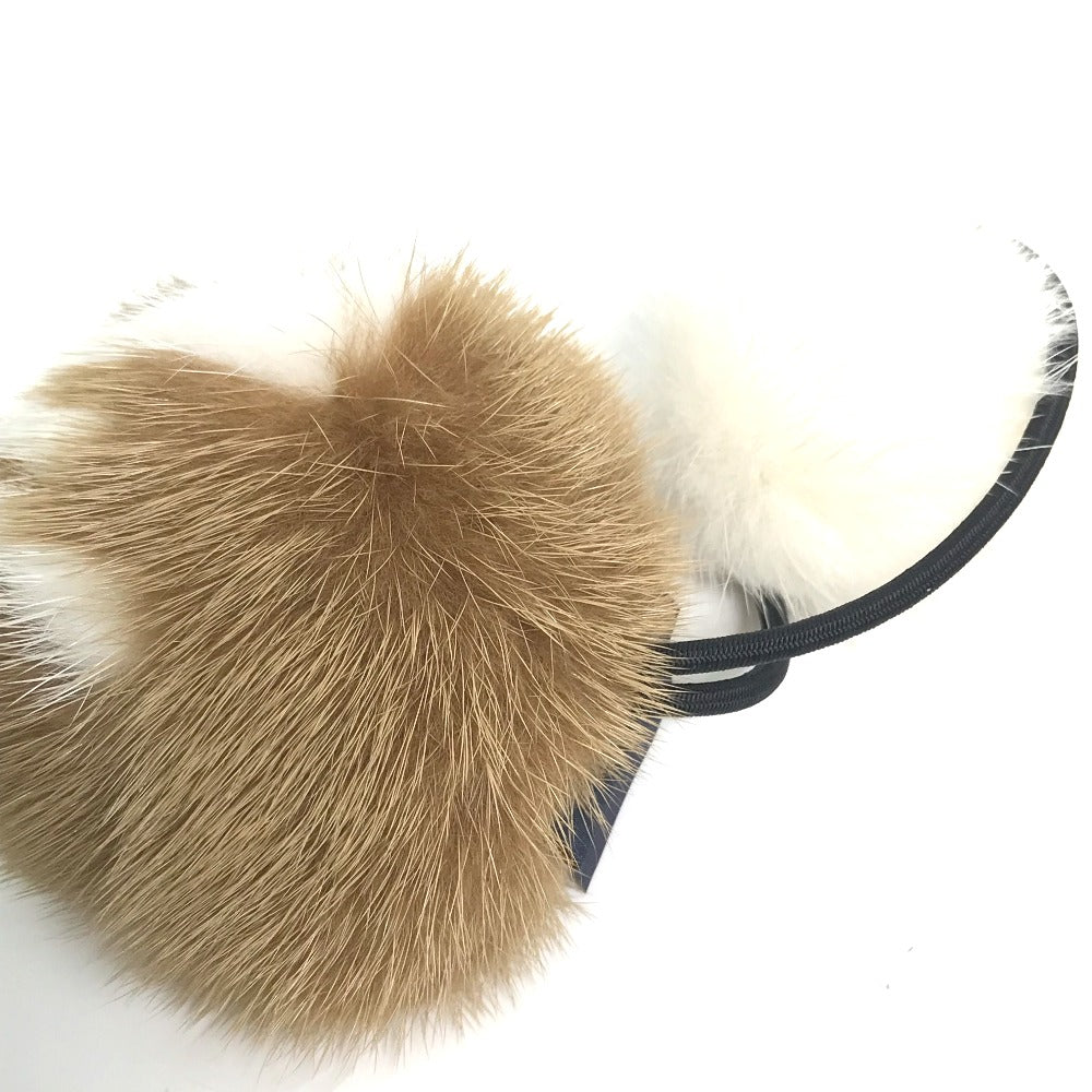 LOUIS VUITTON M77738 Scrunchie Vison LV Cozy Hair Accessory Hair Tie Scrunchie Fur Women's Brown