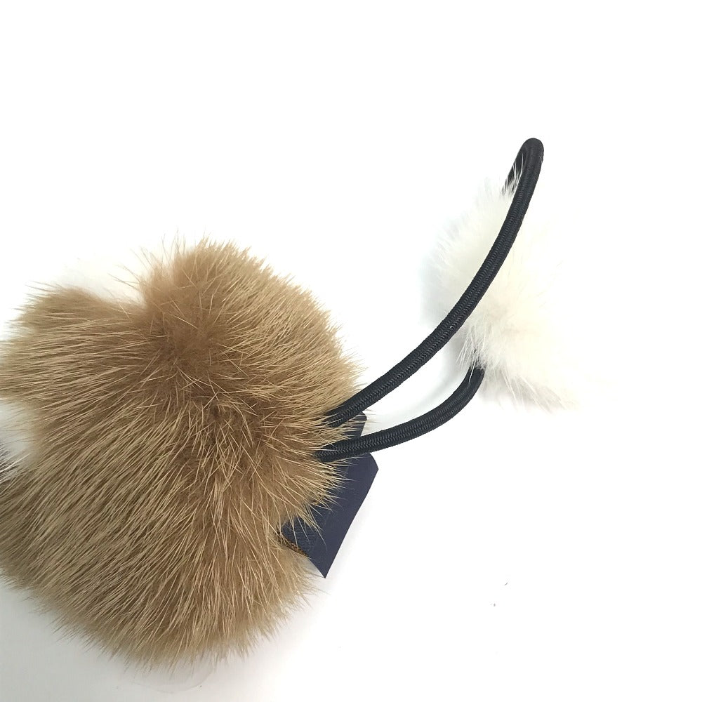 LOUIS VUITTON M77738 Scrunchie Vison LV Cozy Hair Accessory Hair Tie Scrunchie Fur Women's Brown