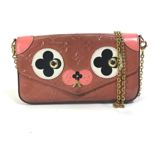 LOUIS VUITTON M62767 モノグラムヴェルニ ポシェット・フェリシー チェーンウォレット 長財布 ロングウォレット ショルダーバッグ パテントレザー レディース ピンク