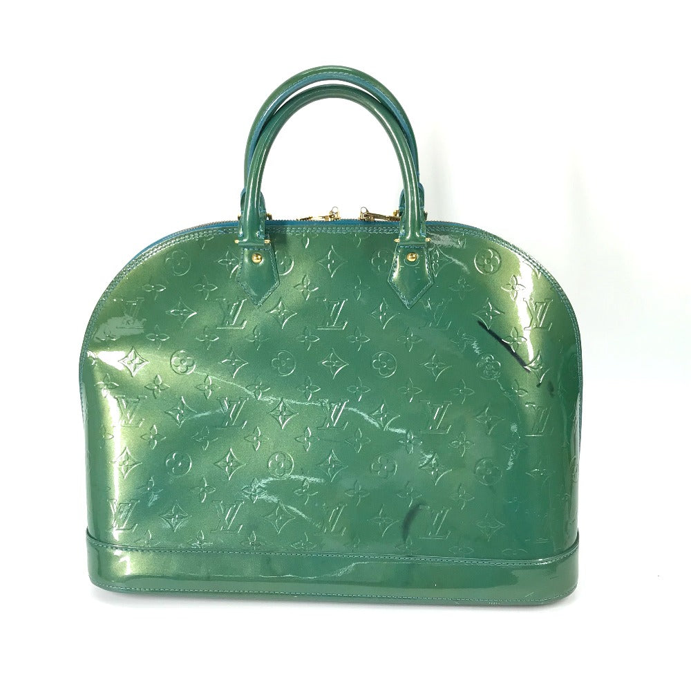 LOUIS VUITTON M93628 Monogram Vernis Alma GM Tote Bag, Lamé Handbag, Monogram Vernis, Women's, Blue Galactic Green