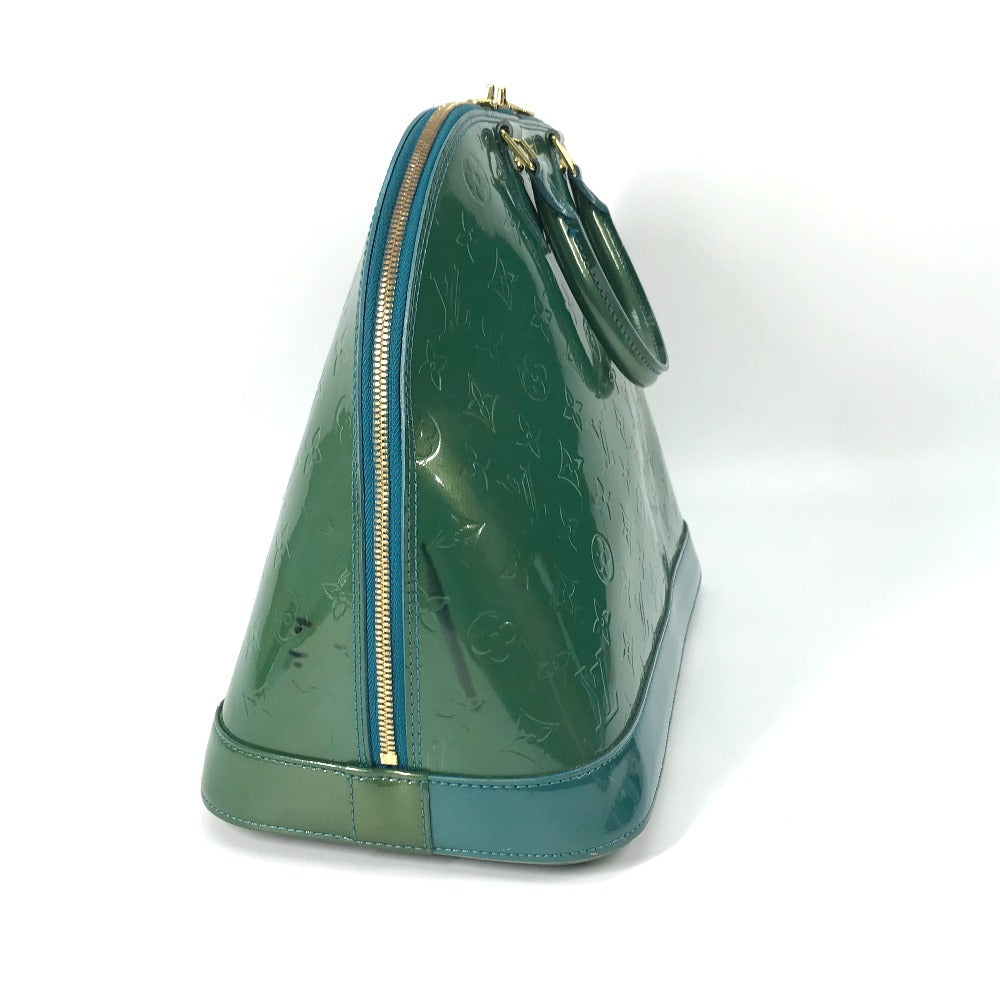 LOUIS VUITTON M93628 Monogram Vernis Alma GM Tote Bag, Lamé Handbag, Monogram Vernis, Women's, Blue Galactic Green