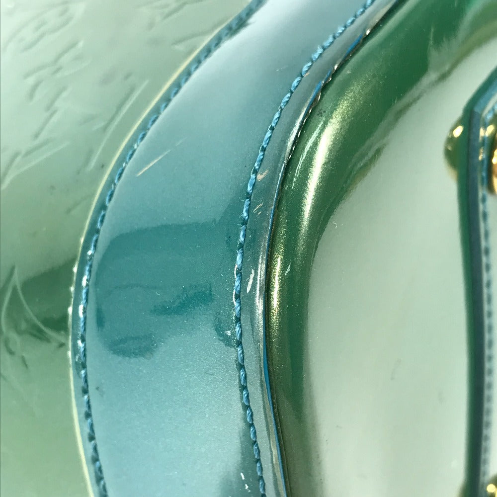 LOUIS VUITTON M93628 Monogram Vernis Alma GM Tote Bag, Lamé Handbag, Monogram Vernis, Women's, Blue Galactic Green