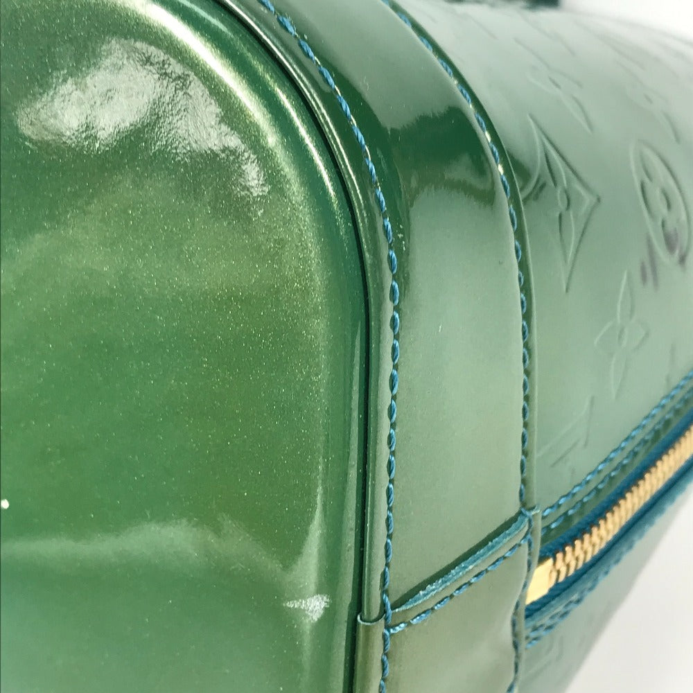 LOUIS VUITTON M93628 Monogram Vernis Alma GM Tote Bag, Lamé Handbag, Monogram Vernis, Women's, Blue Galactic Green