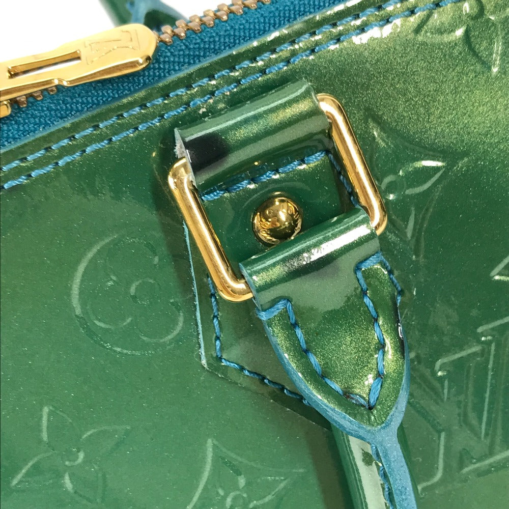LOUIS VUITTON M93628 Monogram Vernis Alma GM Tote Bag, Lamé Handbag, Monogram Vernis, Women's, Blue Galactic Green