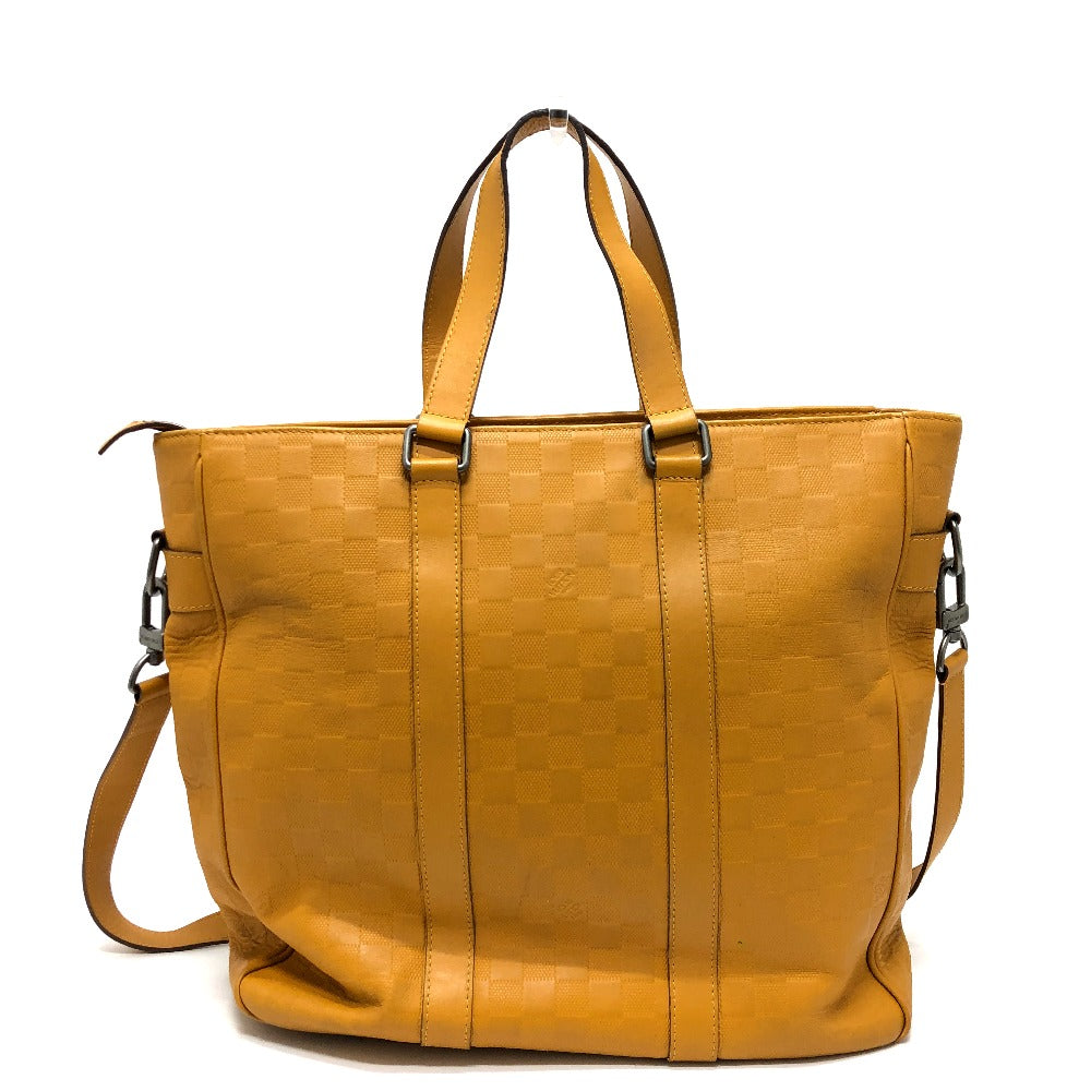 LOUIS VUITTON Ｎ41228 ダミエアンフィニ タダオ 2WAYバッグ トートバッグ ダミエアンフィニレザー メンズ ソラール イエロー