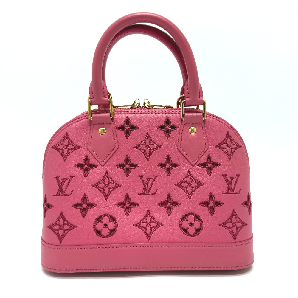 LOUIS VUITTON M22878 LV Broderie Anglaise Alma BB 2-Way Leather Handbag, Women's, Pink