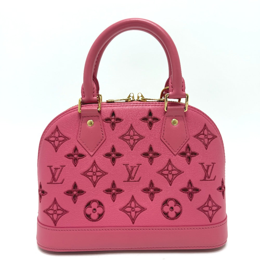 LOUIS VUITTON M22878 LV Broderie Anglaise Alma BB 2-Way Leather Handbag, Women's, Pink