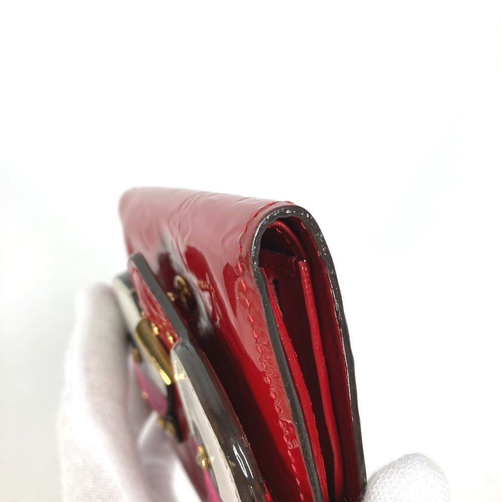 LOUIS VUITTON M62317 モノグラム ヴェルニ ポルトフォイユ・ヴィクトリーヌ コンパクトウォレット ラインストーン 3つ折り財布 モノグラムヴェルニ レディース レッド