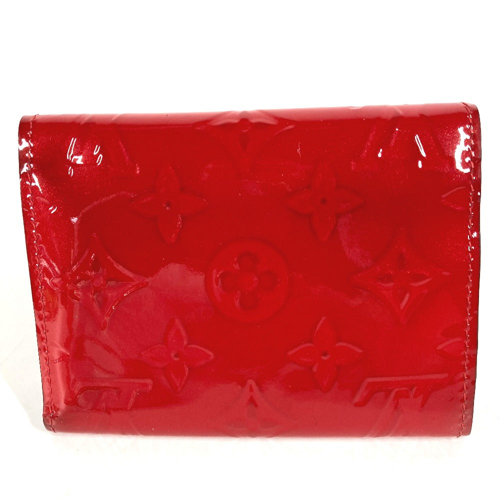 LOUIS VUITTON M62317 モノグラム ヴェルニ ポルトフォイユ・ヴィクトリーヌ コンパクトウォレット ラインストーン 3つ折り財布 モノグラムヴェルニ レディース レッド