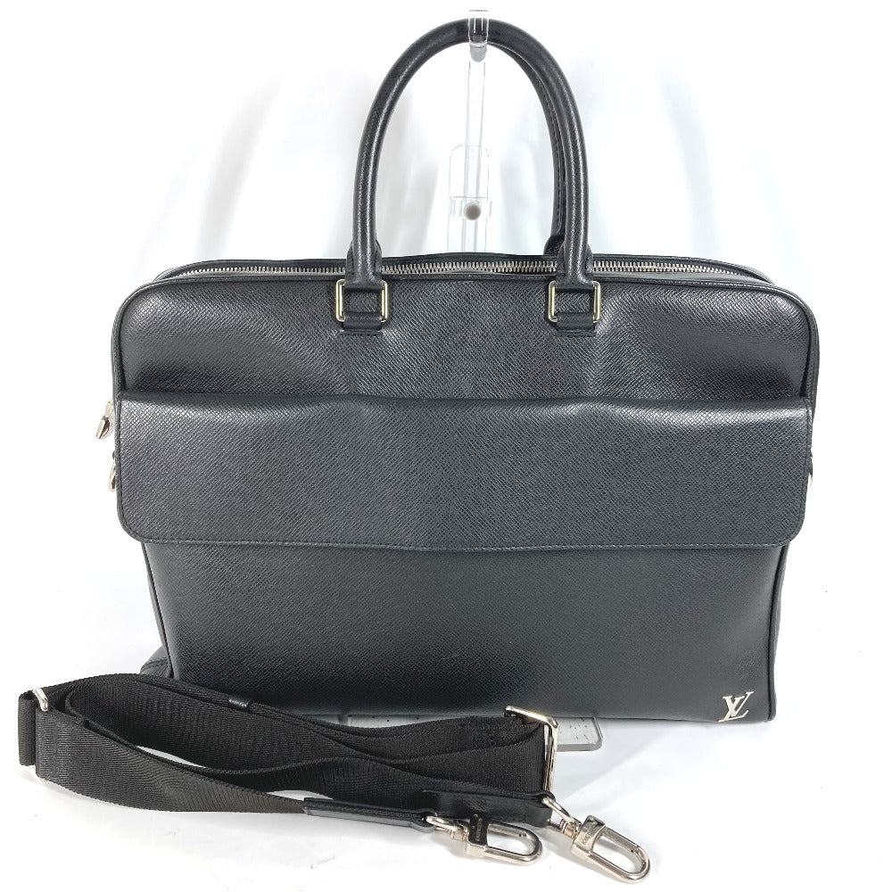 LOUIS VUITTON M30440 Taiga Alex 2-Way Bag, Shoulder Bag, Crossbody Bag, Tote Bag, Business Bag, Taiga Leather, Men's, Ardoise, Black