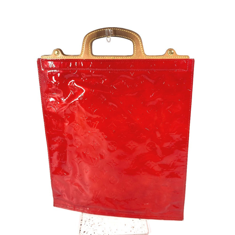 LOUIS VUITTON M91078 モノグラムヴェルニ スタントン カバン 縦型 ハンドバッグ モノグラムヴェルニ レディース レッド