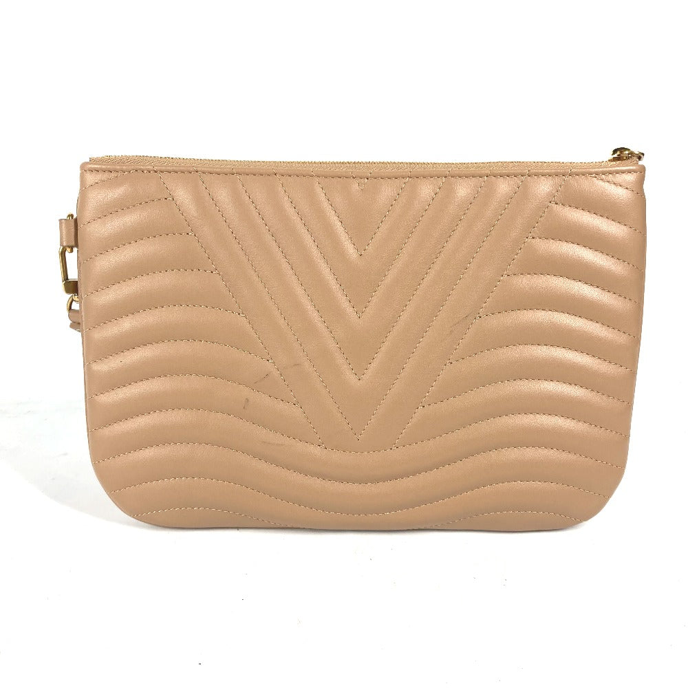 LOUIS VUITTON M68478 ニューウエーブ ポシェットジップ カバン ポーチ ストラップ付 クラッチバッグ レザー レディース ベージュ - brandshop-reference