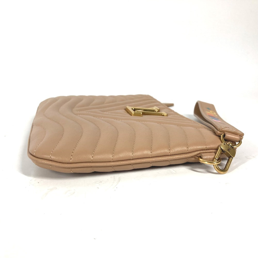 LOUIS VUITTON M68478 ニューウエーブ ポシェットジップ カバン ポーチ ストラップ付 クラッチバッグ レザー レディース ベージュ - brandshop-reference
