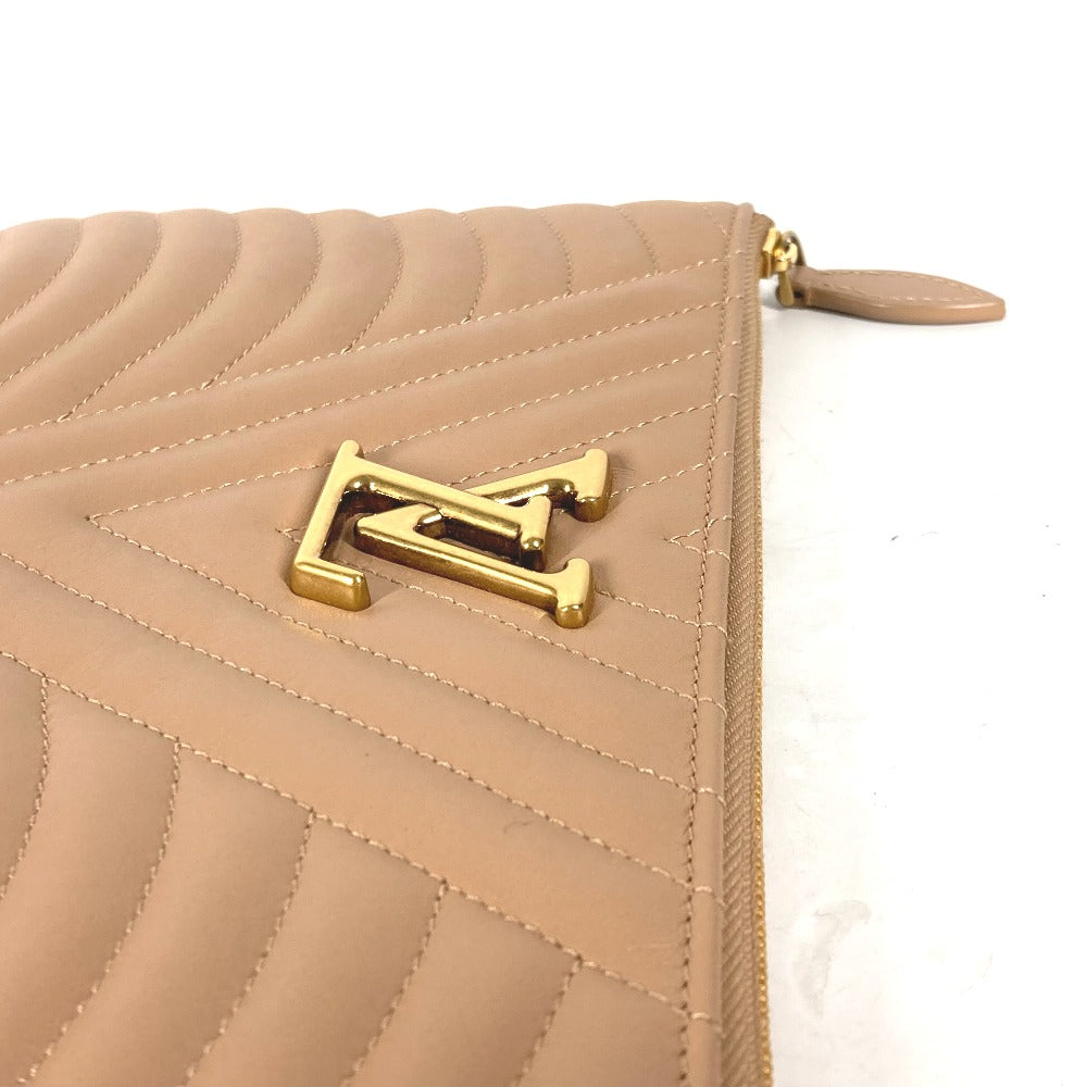 LOUIS VUITTON M68478 ニューウエーブ ポシェットジップ カバン ポーチ ストラップ付 クラッチバッグ レザー レディース ベージュ - brandshop-reference
