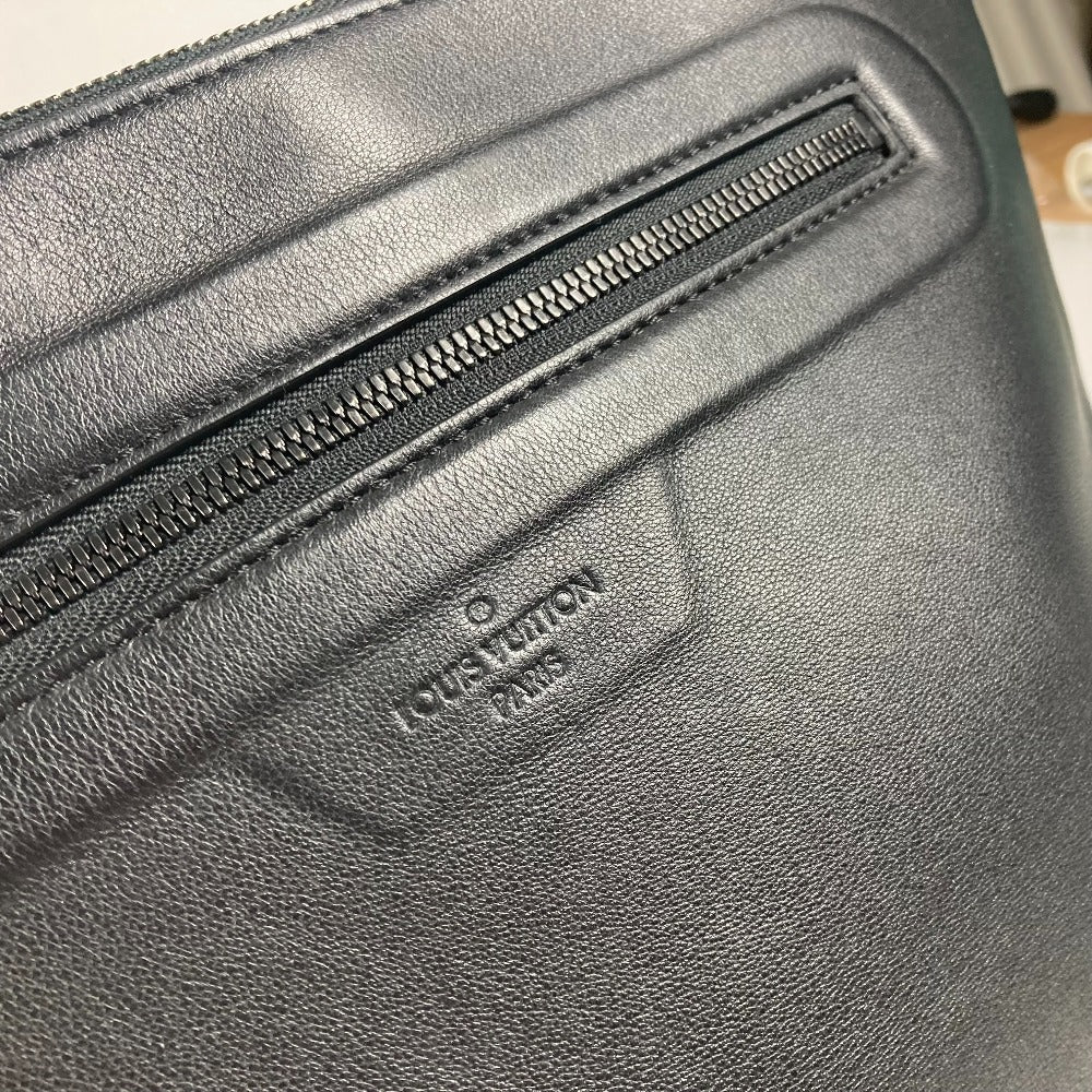 LOUIS VUITTON M63268 ダークアンフィニティ ポシェット コスモス ポーチ カバン クラッチバッグ レザー ユニセックス ブラック