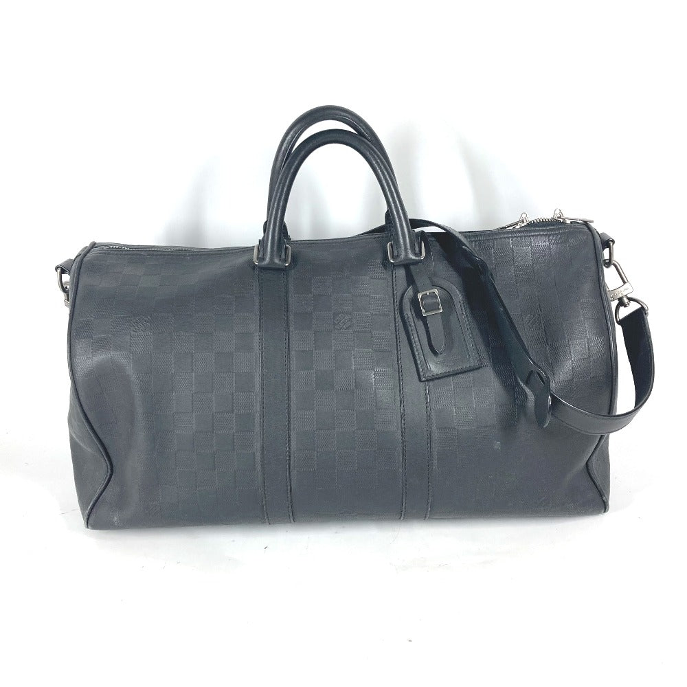 LOUIS VUITTON N41145 ダミエアンフィニ キーポル バンドリエール 45 2WAYバッグ トラベルバッグ 旅行バッグ ショルダーバッグ カバン バッグ ボストンバッグ ダミエアンフィニレザー ユニセックス オニキス ブラック