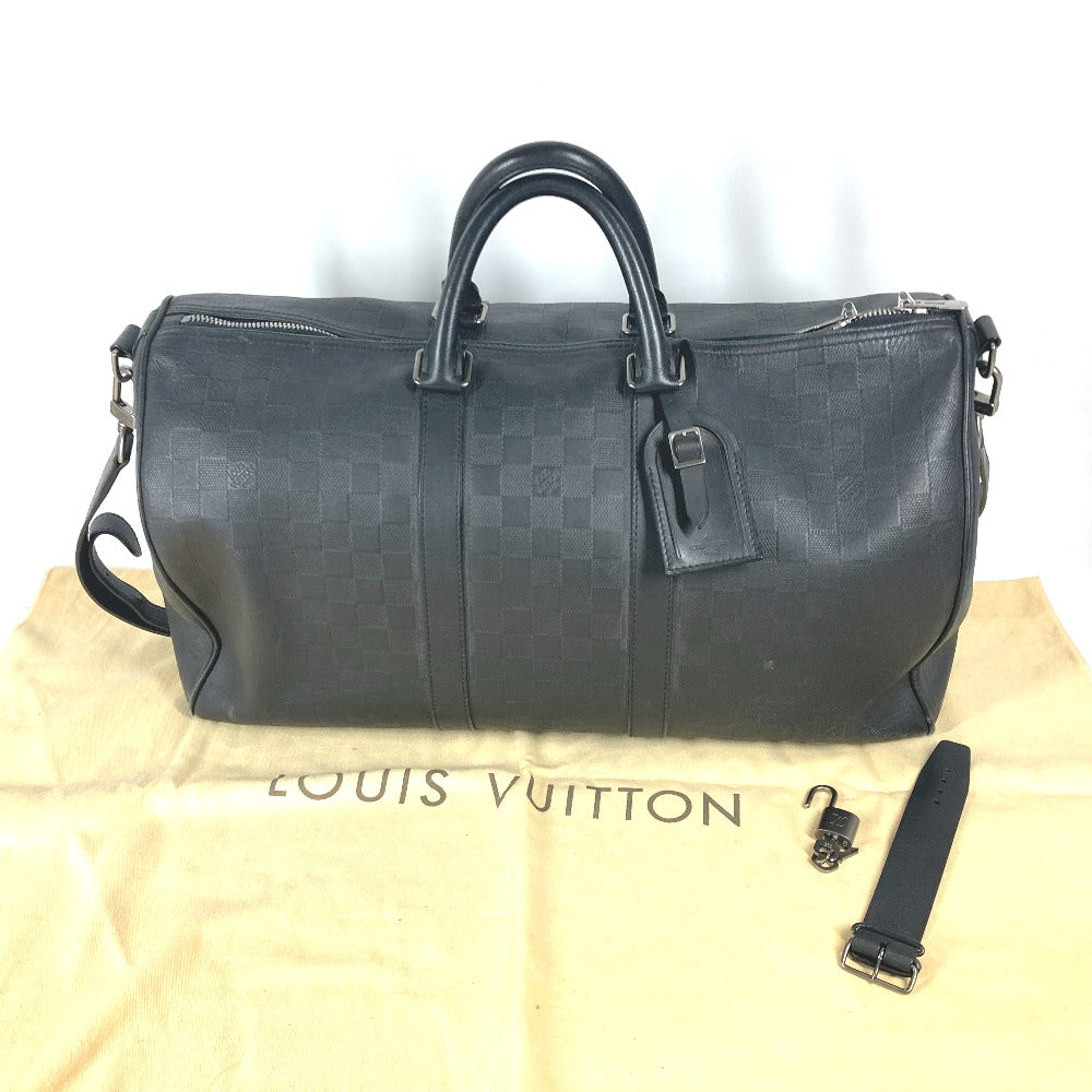 LOUIS VUITTON N41145 ダミエアンフィニ キーポル バンドリエール 45 2WAYバッグ トラベルバッグ 旅行バッグ ショルダーバッグ カバン バッグ ボストンバッグ ダミエアンフィニレザー ユニセックス オニキス ブラック