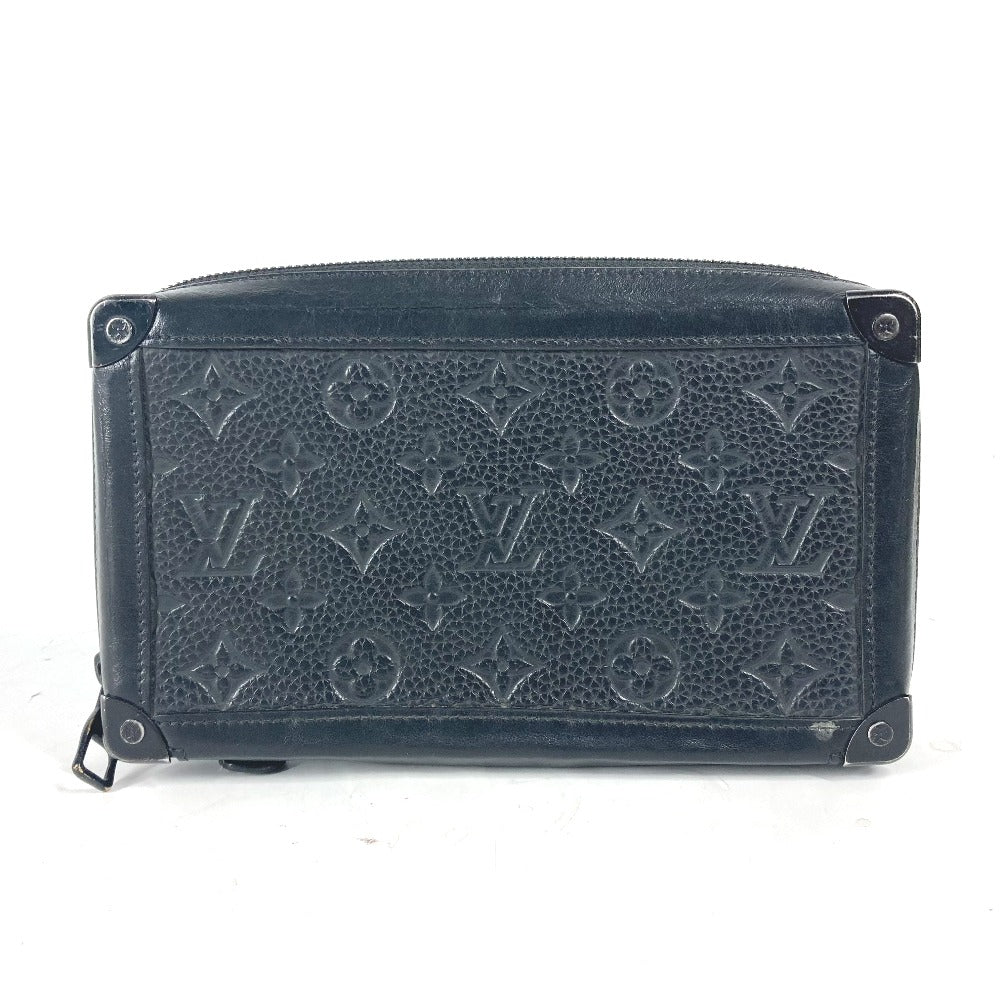 LOUIS VUITTON M68986 モノグラム ソフトトランク クラッチ カバン 長財布 ポーチ クラッチバッグ トリヨンレザー ユニセックス ブラック