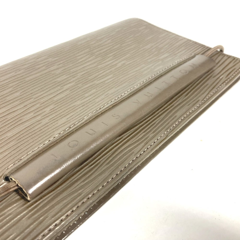 LOUIS VUITTON R2018C Epi Agenda Horizontal Elastic System Planner, Bifold, Epi Leather Cover, Unisex, Greige
